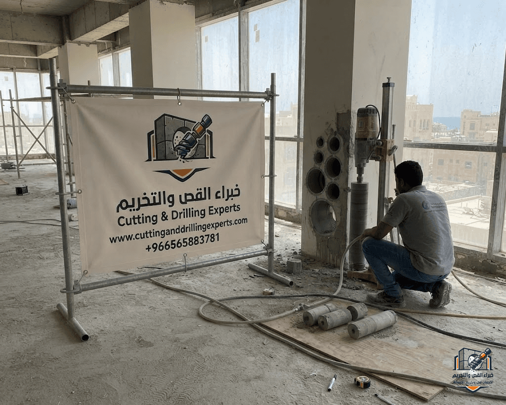    هل يمكن فتح كور في الخرسانة المسلحة بجدة؟ | تخريم دقيق بالكور الماسي | 0565883781   