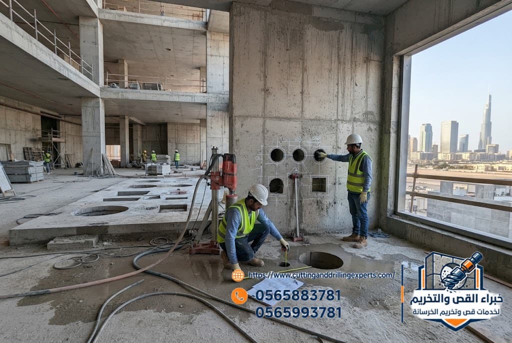 فتح فتحات في الخرسانة بجدة الجديدة الاقتصادية (مدينة الملك عبدالله الاقتصادية) | خبراء القص والتخريم
