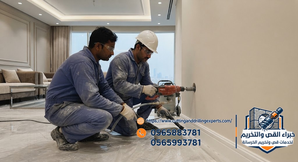 تخريم الخرسانة لتمرير مواسير التكييف بجدة