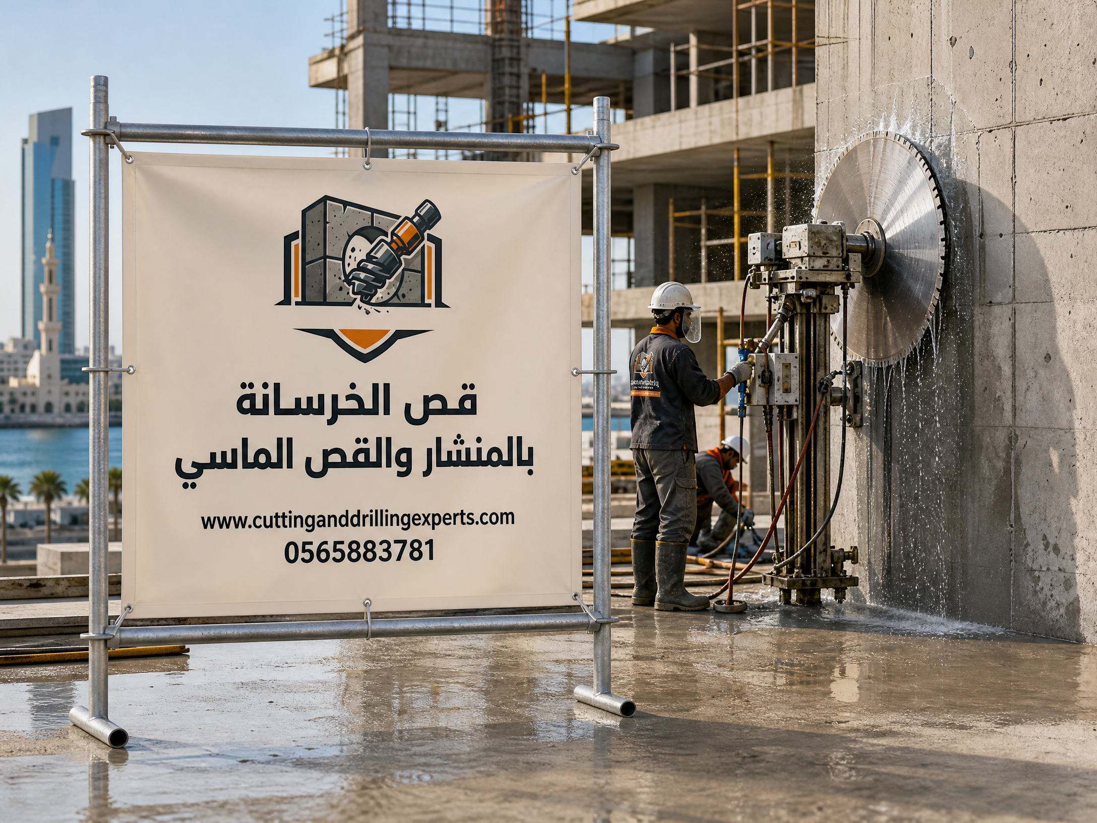 استخدام Wall Saw وWire Saw وFloor Saw في قص الخرسانة المسلحة بجدة بدقة عالية وبدون تكسير