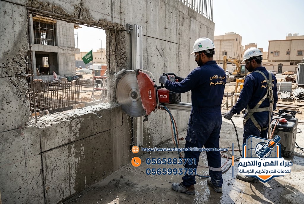 قص الجدران والأرضيات الخرسانية في حي طيبة جدة