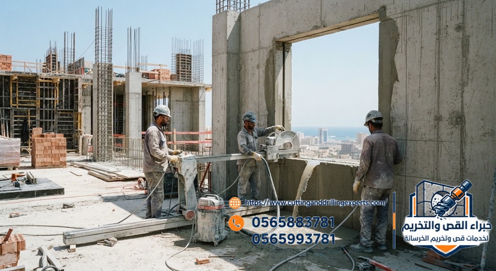 قص وتخريم خرسانة بجدة للمباني تحت الإنشاء | تجهيز الفتحات أثناء البناء | خبراء القص والتخريم