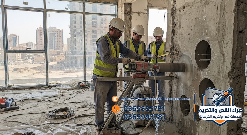تعديل مسارات الخدمات وتجهيز نقاط الاختراق في الخرسانة بجدة