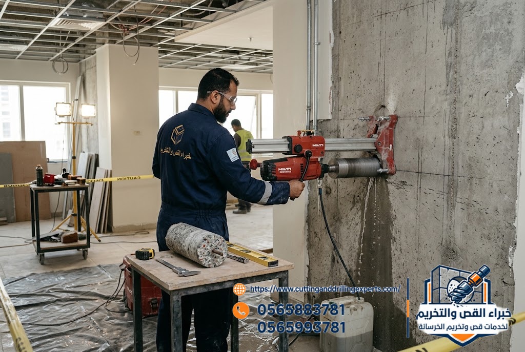تجهيز وتعديل فتحات مواسير المياه والصرف والكهرباء في الخرسانة بجدة