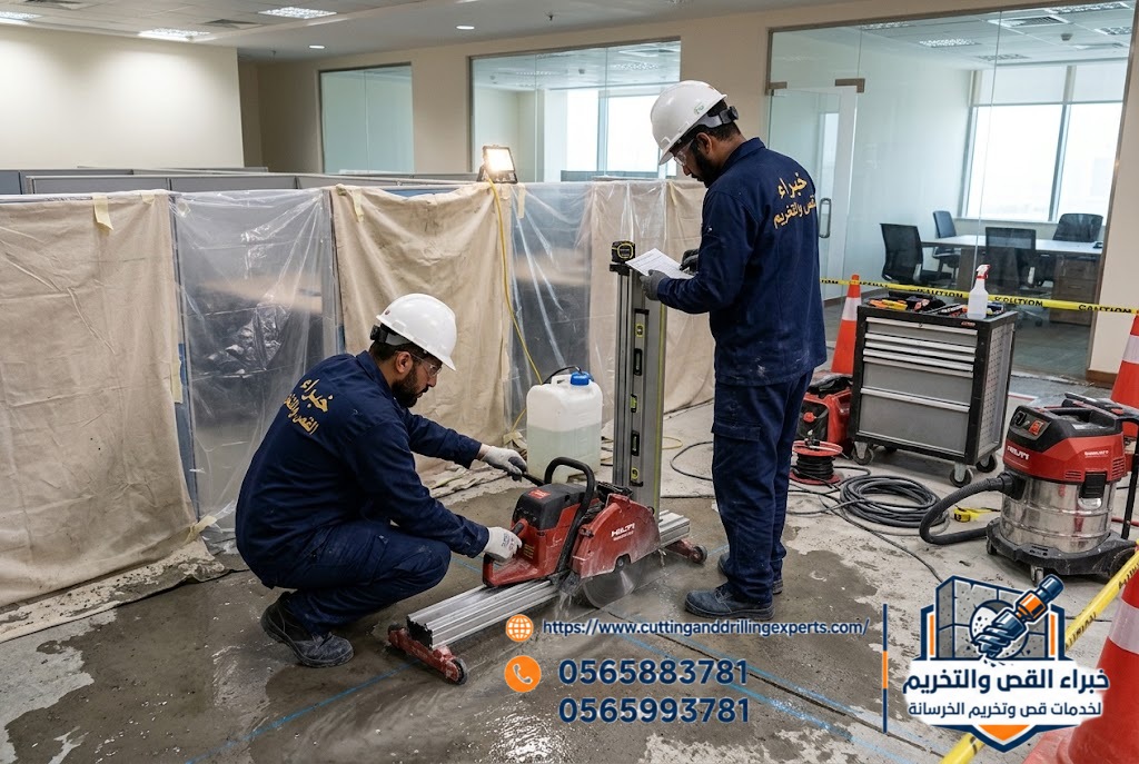 فحص حديد التسليح والخدمات المخفية قبل قص وتخريم الخرسانة في جدة