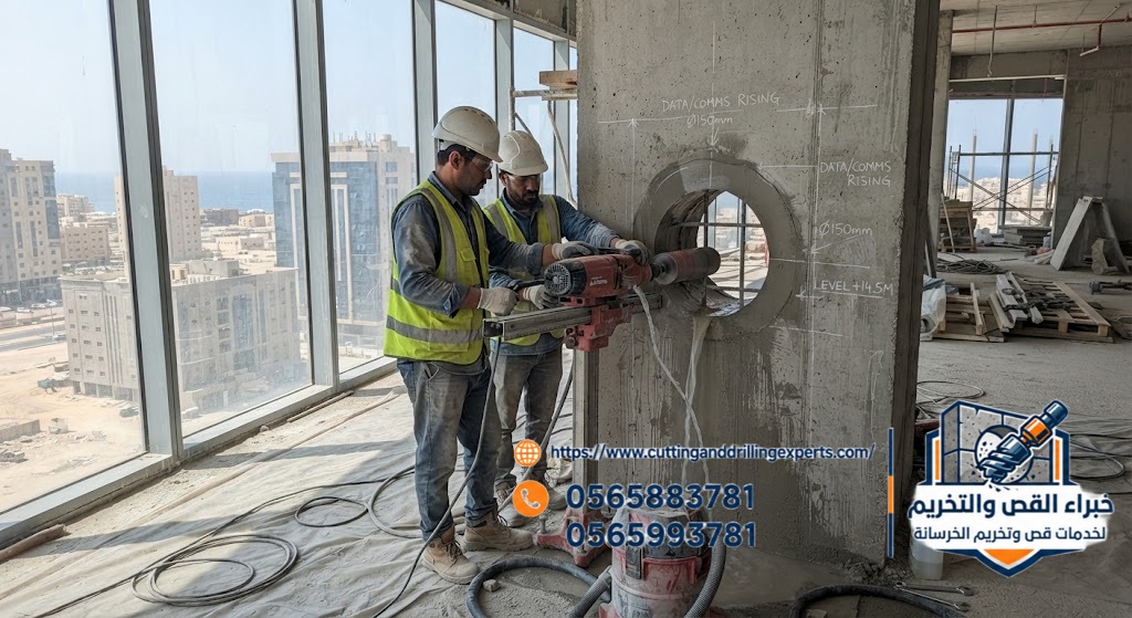 فتح كور بجدة لتمرير كابلات الاتصالات والشبكات