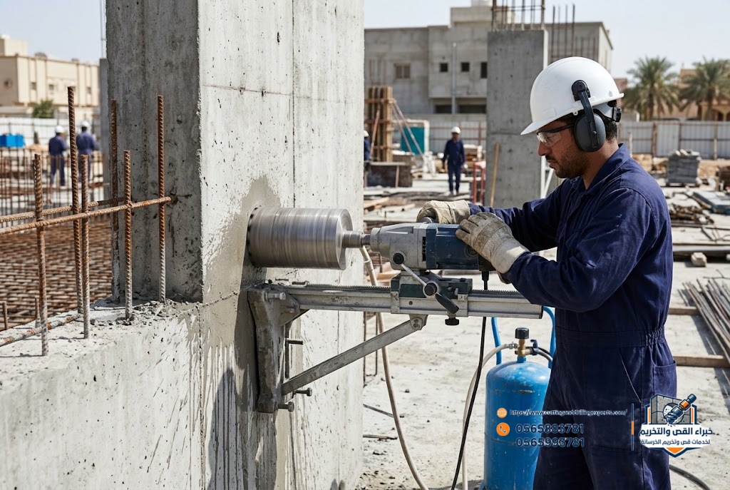 تخريم الخرسانة بالمثقاب الماسي بالقنفذة | خصم 7% | خبراء القص والتخريم