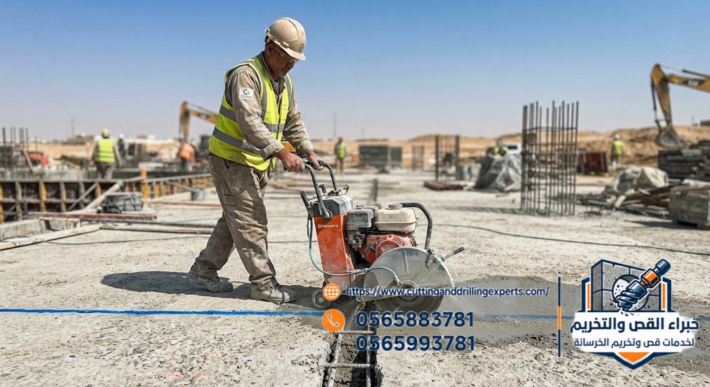 قص جدار خرساني بالمنشار الماسي بالقنفذة
