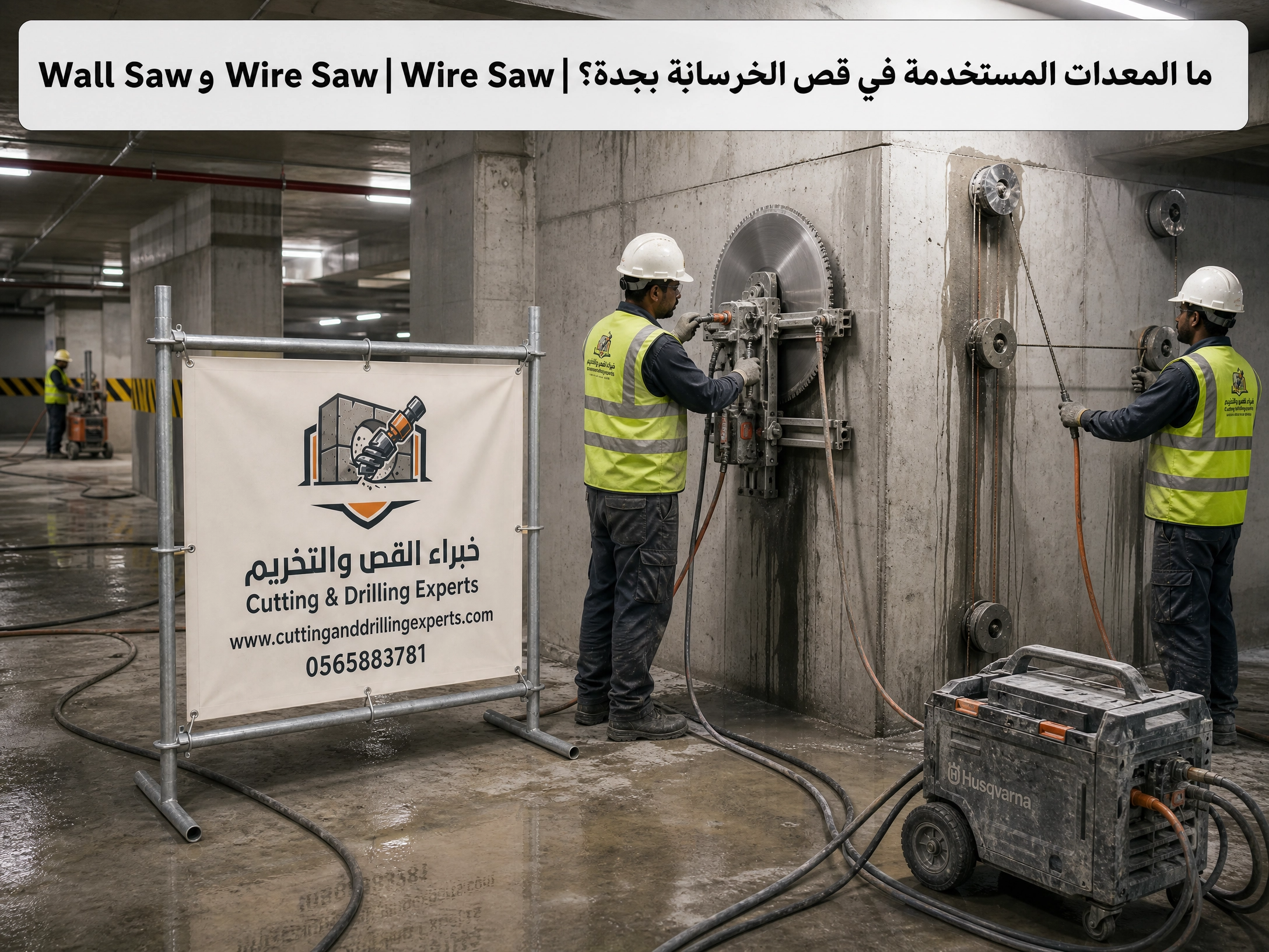 استخدام Diamond Core Drill والشفرات الماسية في قص وتخريم الخرسانة المسلحة بجدة بدقة عالية
