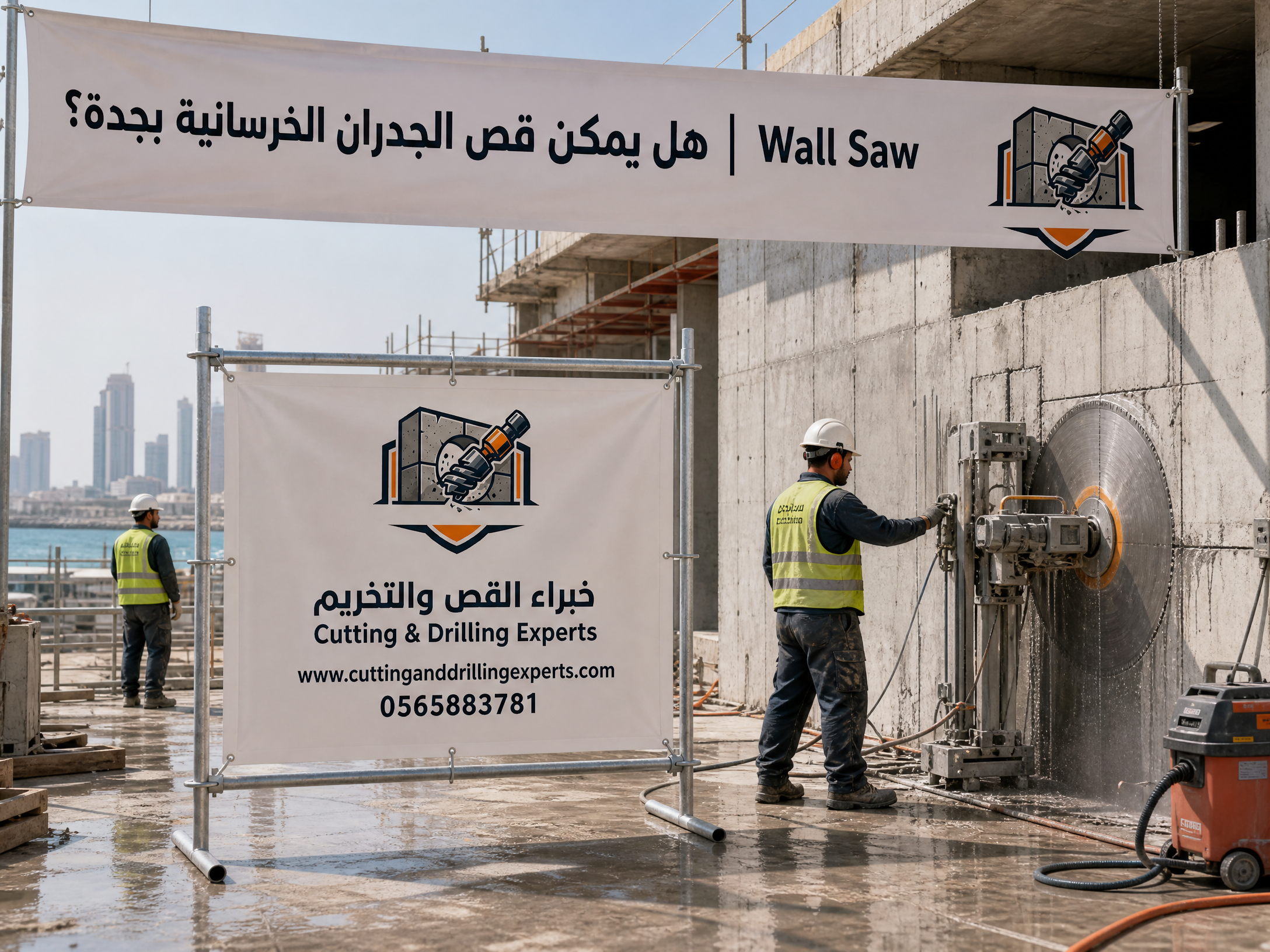 هل يمكن قص الجدران الخرسانية بجدة؟ | Wall Saw والقص الماسي | 0565883781
