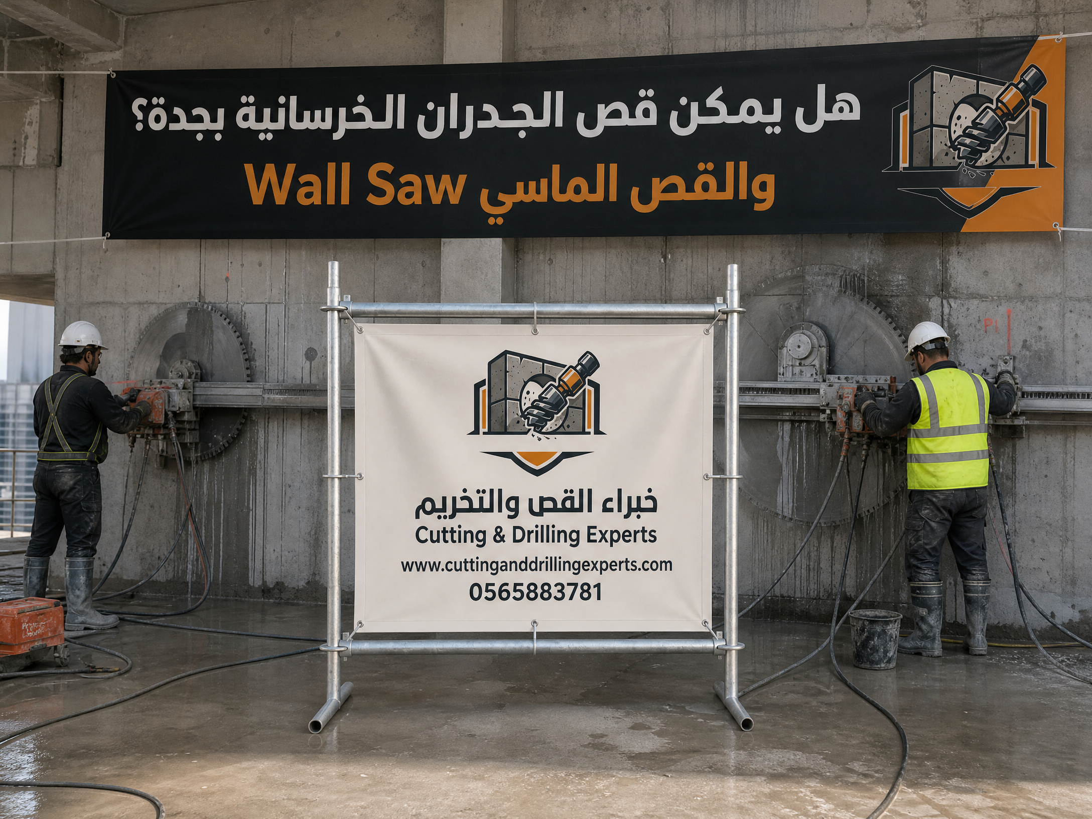 تنفيذ فتحات الأبواب والنوافذ والتمديدات في الجدران الخرسانية بجدة باستخدام تقنيات القص الماسي