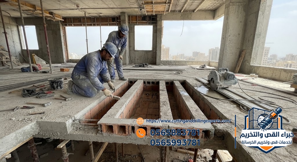 تخريم وفتح فتحات في سقف هوردي بجدة