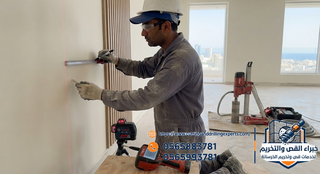 تحديد مكان فتحة الكور قبل تخريم الجدران والاسقف بجدة