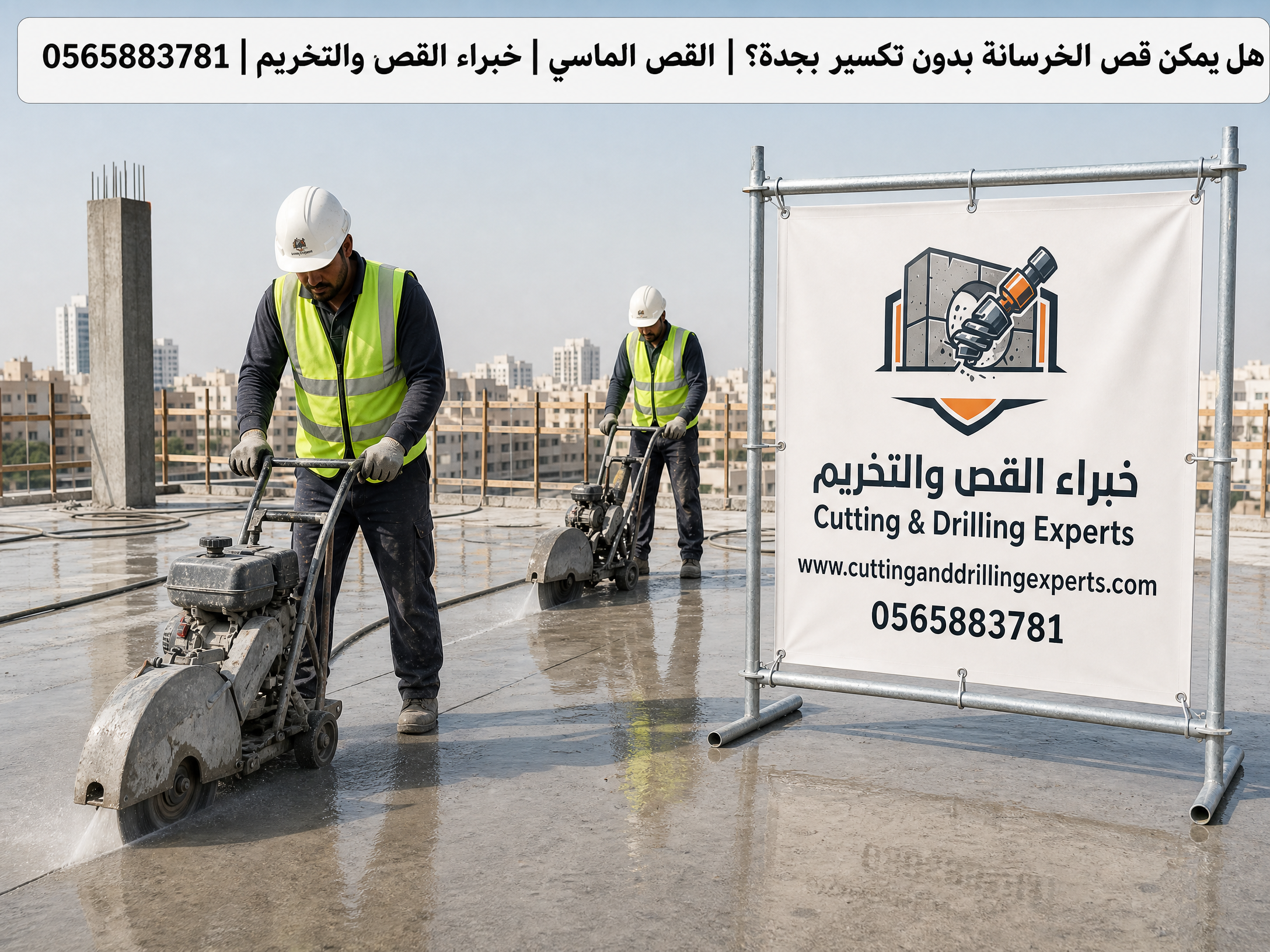 قص الخرسانة بدون تكسير بجدة باستخدام Wall Saw والقص الماسي لتنفيذ فتحات دقيقة في الجدران والأسقف