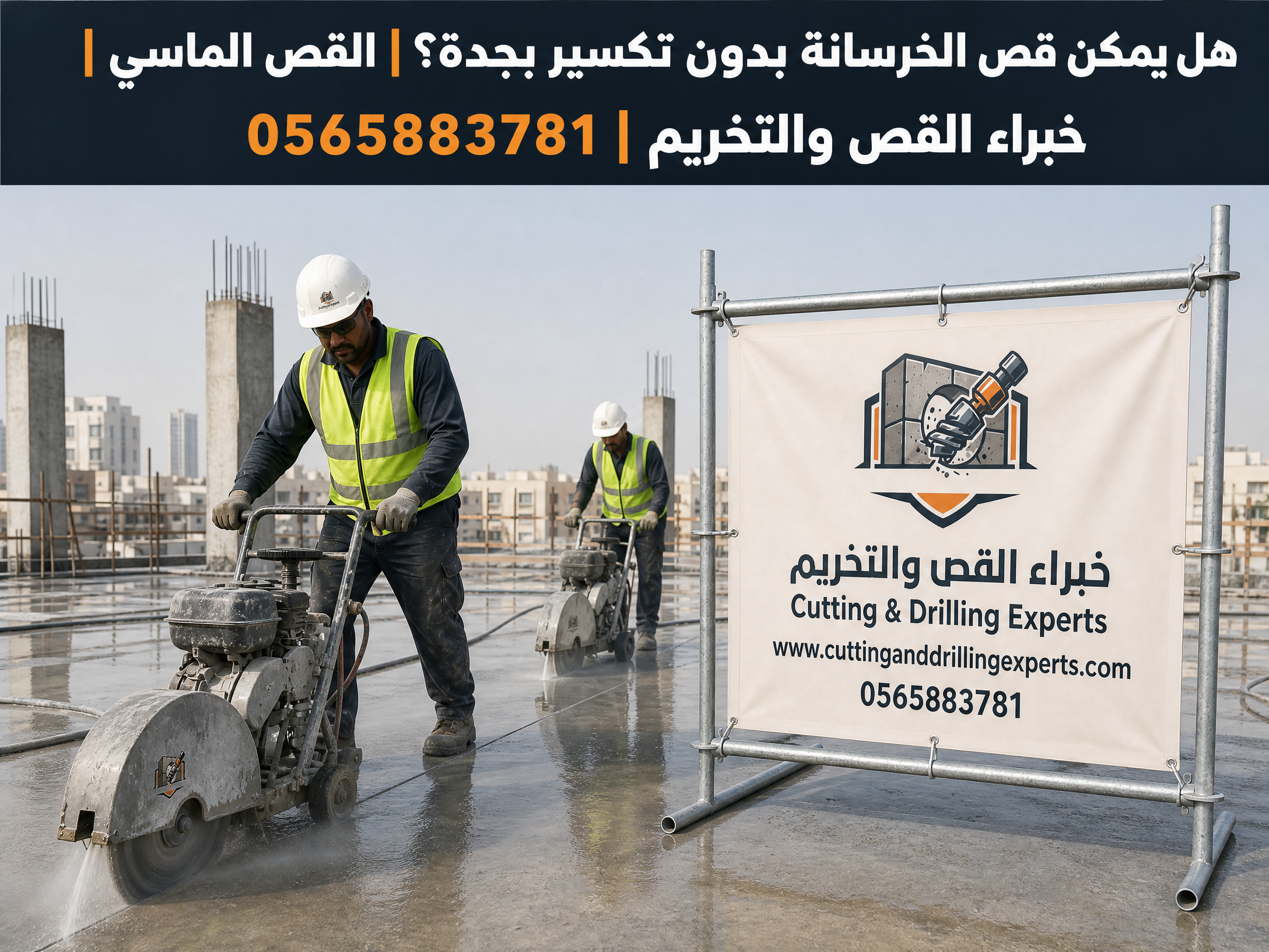 استخدام Wire Saw في قص الخرسانة المسلحة بجدة بدقة عالية مع تقليل التكسير والاهتزاز