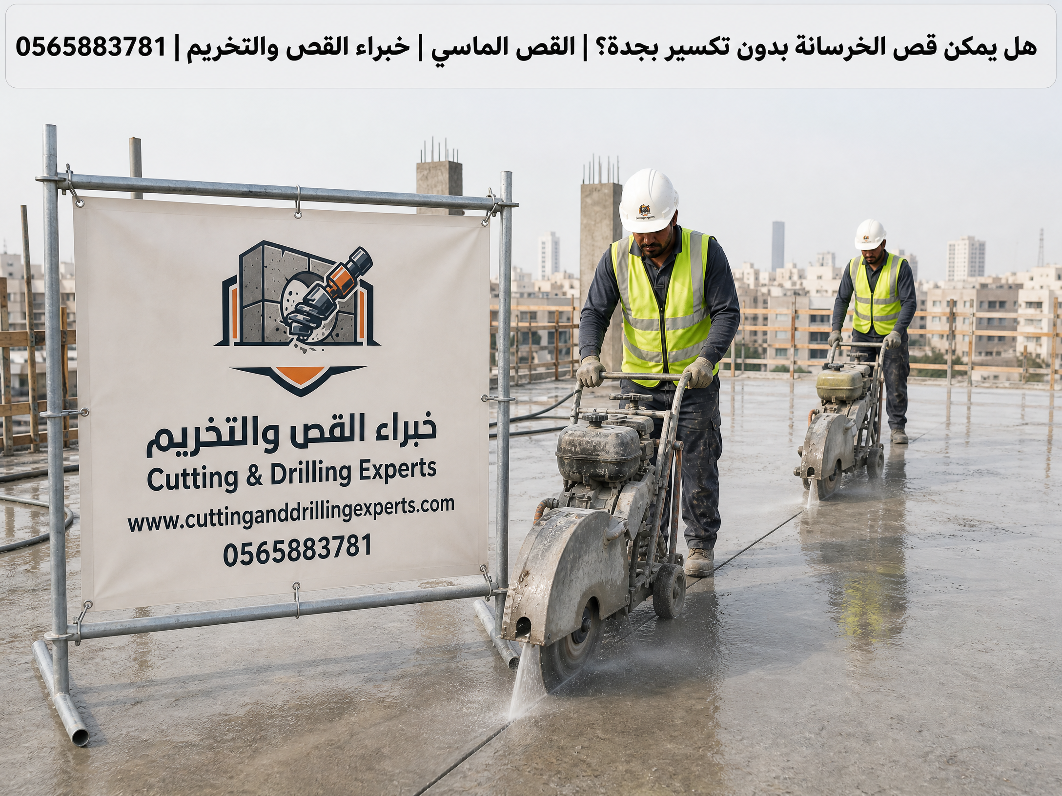 قص الجدران والأسقف والأرضيات الخرسانية بجدة باستخدام Diamond Blade وتقنيات القص الماسي بدون تكسير