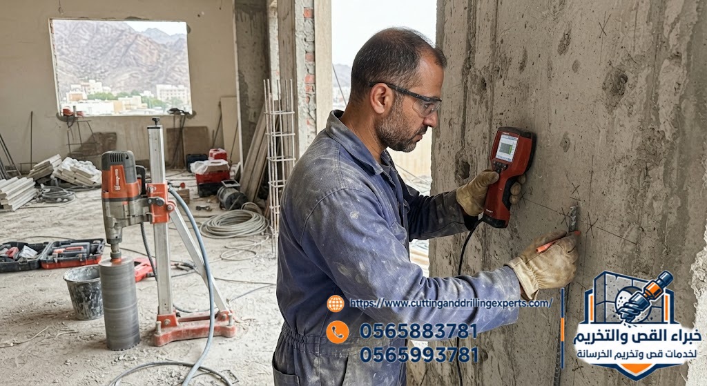 فحص تسليح الخرسانة قبل فتح الكور بالطائف