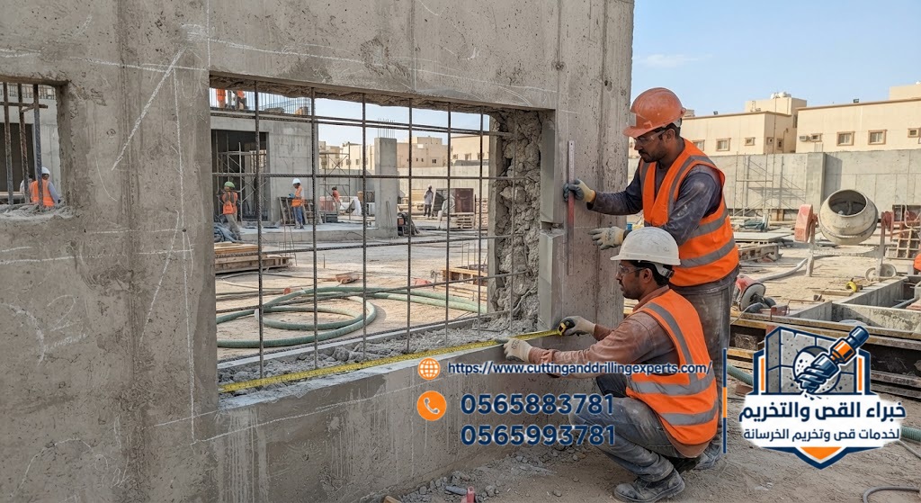 قص جدران وبلاطات خرسانية مسلحة بالقنفذة