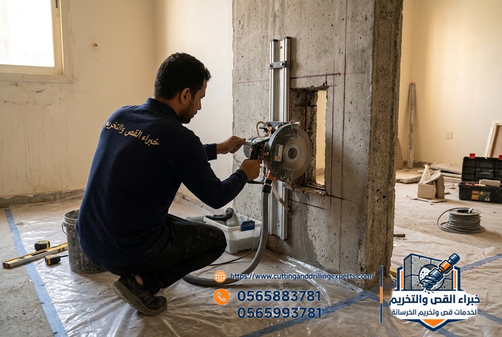 تخريم الخرسانة بجدة لتمديدات السباكة والكهرباء والخدمات