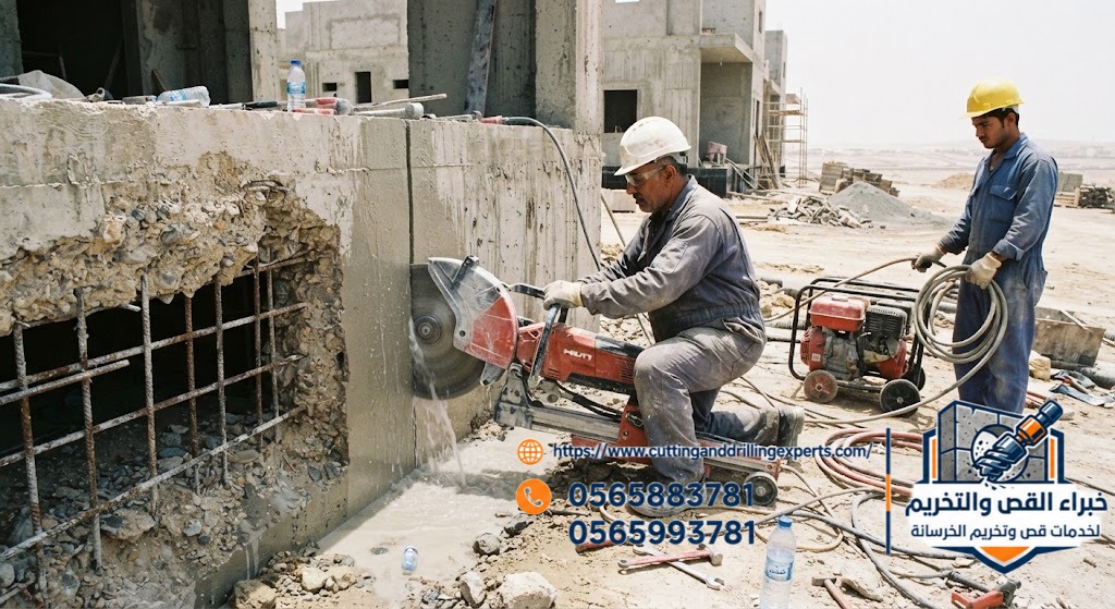 قص خرسانة سميكة بجدة | طريقة القص حسب السماكة | 0565883781