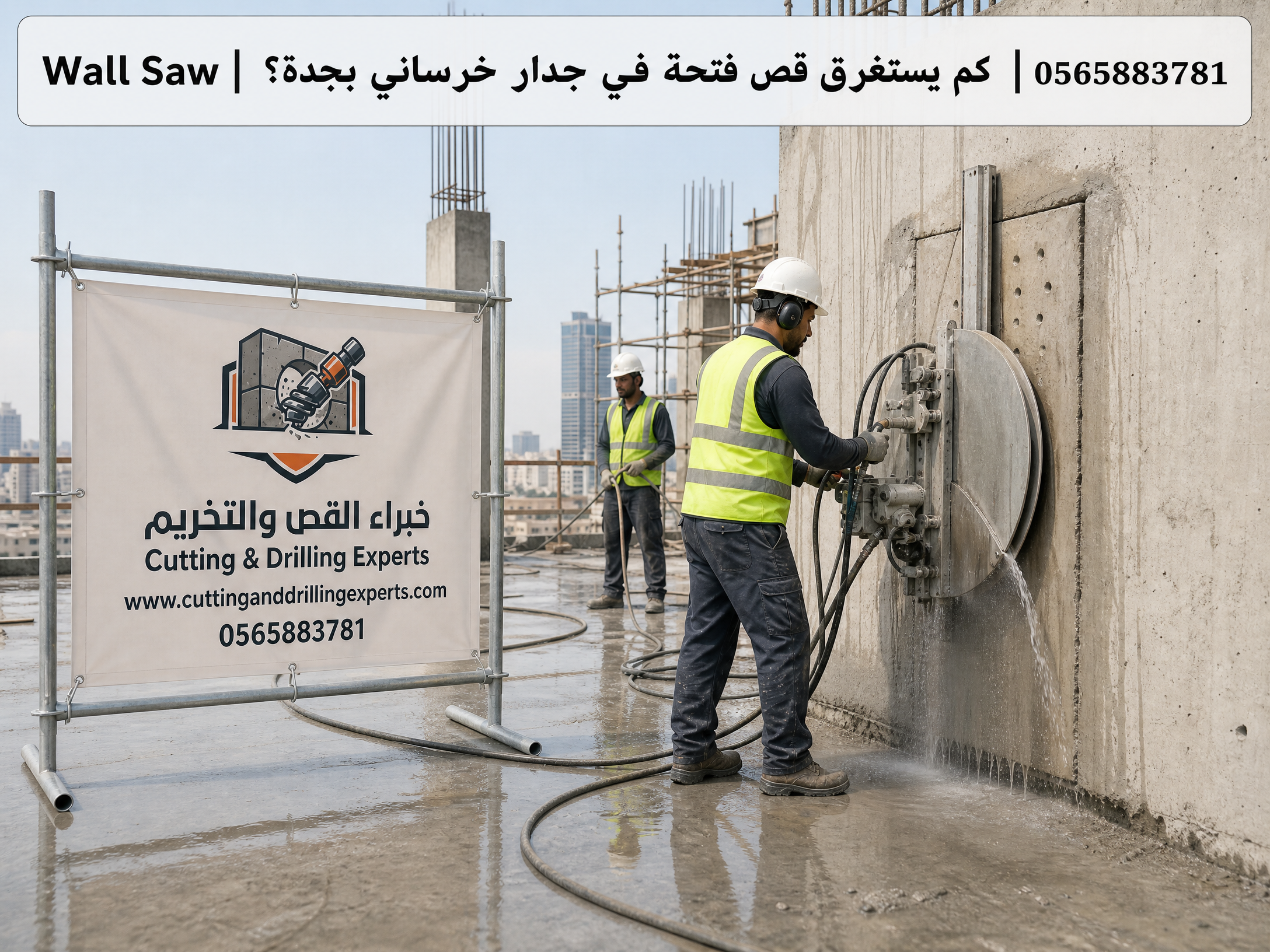 كم يستغرق قص فتحة في جدار خرساني بجدة؟ | Wall Saw | 0565883781