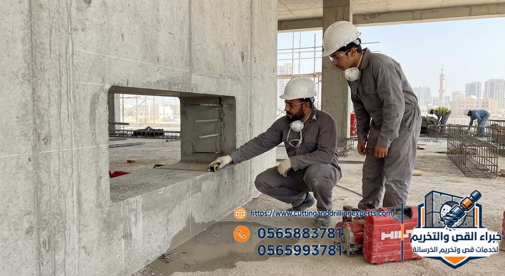 قص فتحات دكت التهوية في الخرسانة بجدة