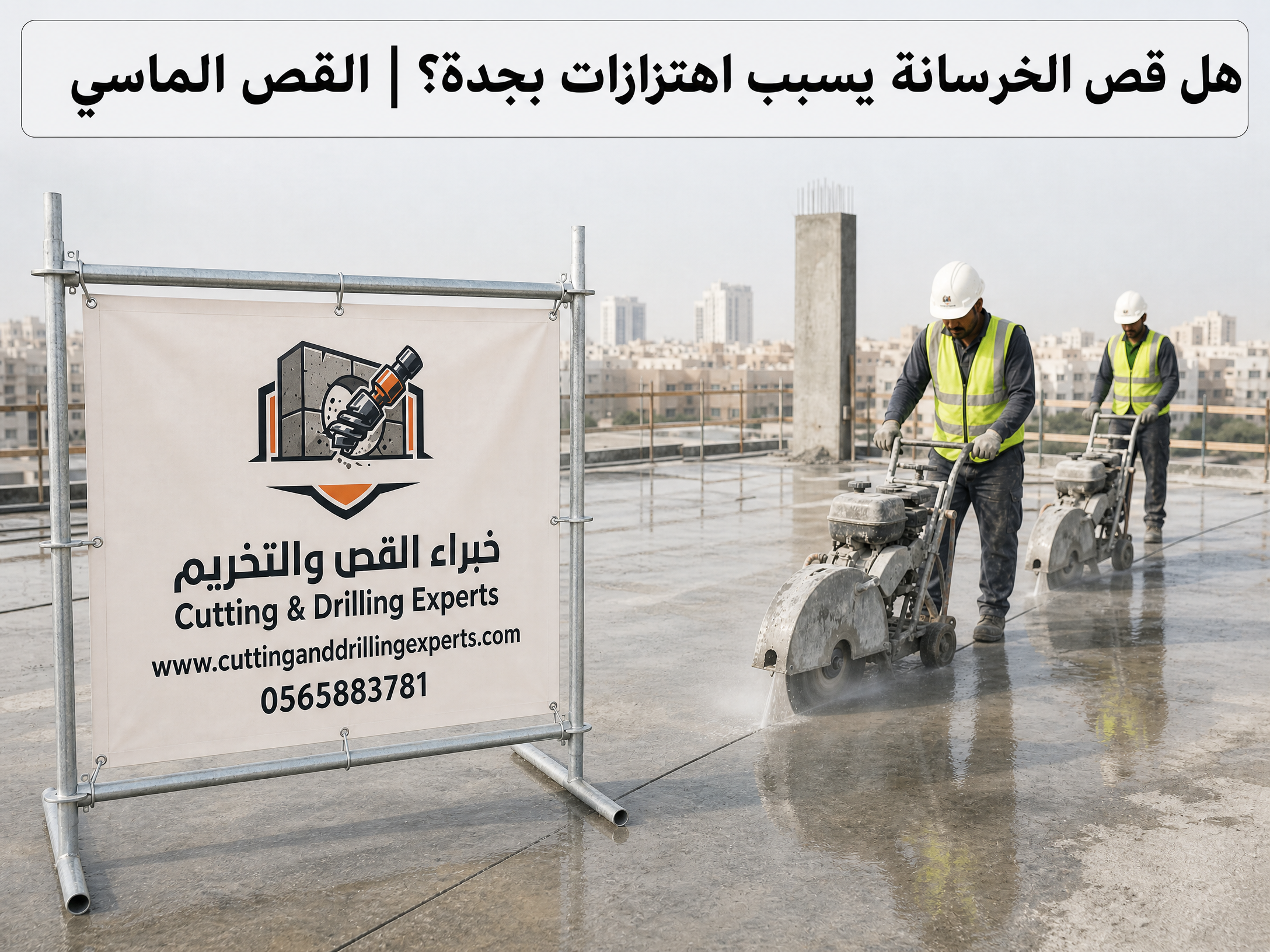 تنفيذ قص الخرسانة المسلحة بجدة بدقة عالية مع تقليل الاهتزاز والحفاظ على سلامة العناصر الخرسانية