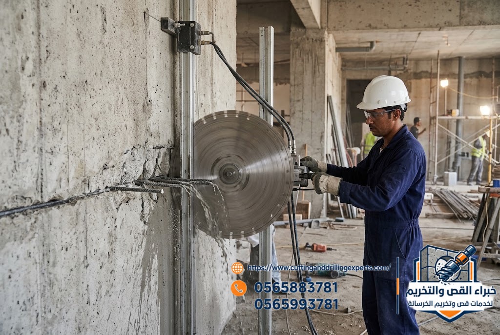 قص فتحات النوافذ والجدران الخرسانية المسلحة باستخدام Wall Saw بالقنفذة