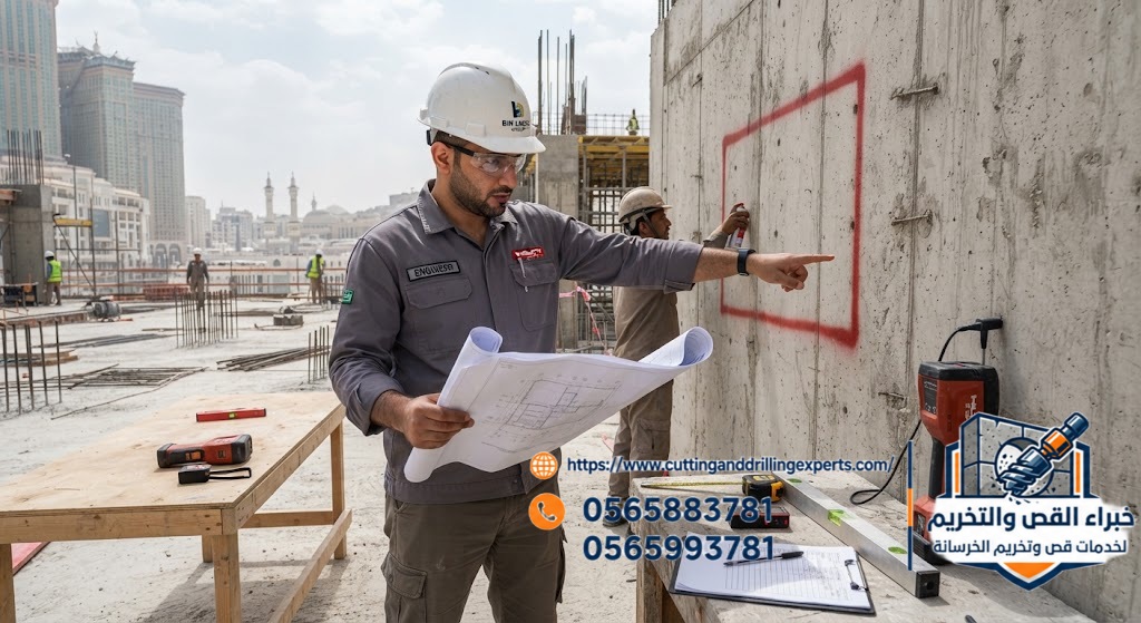متى تحتاج فتحة الخرسانة إلى مراجعة مهندس إنشائي بمكة المكرمة؟ | خبراء القص والتخريم