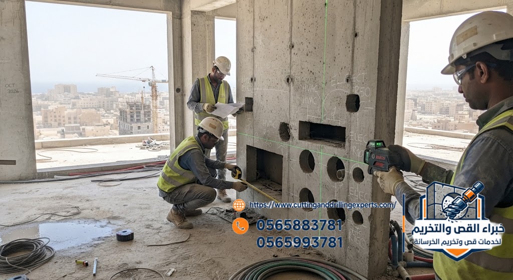 تنسيق فتحات التكييف والسباكة والكهرباء قبل التشطيب في جدة